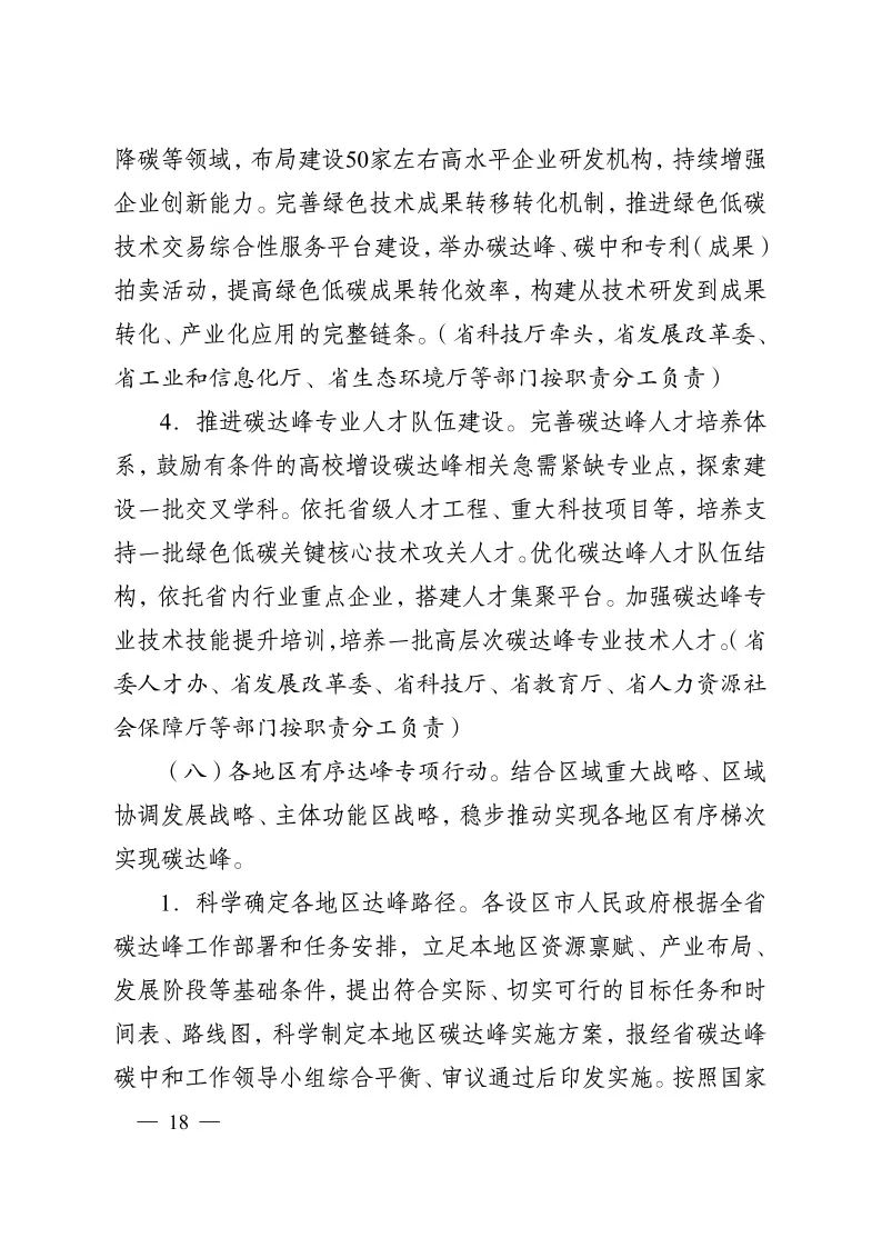 《江蘇省碳達(dá)峰實(shí)施方案》印發(fā) 實(shí)施“碳達(dá)峰八大專項(xiàng)行動”