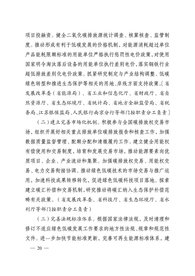 《江蘇省碳達(dá)峰實(shí)施方案》印發(fā) 實(shí)施“碳達(dá)峰八大專項(xiàng)行動”